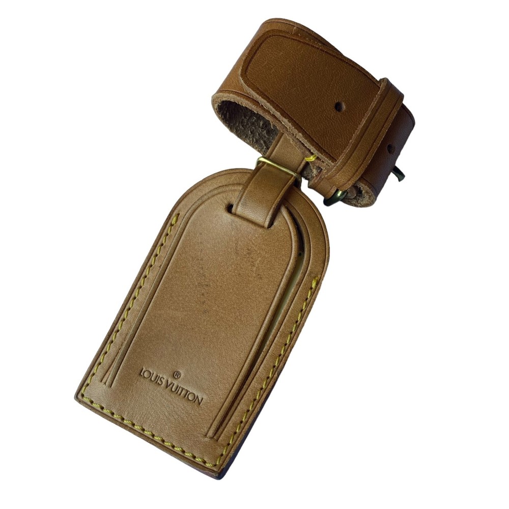 Louis Vuitton Authentic Leather Luggage Tag and Belt Set